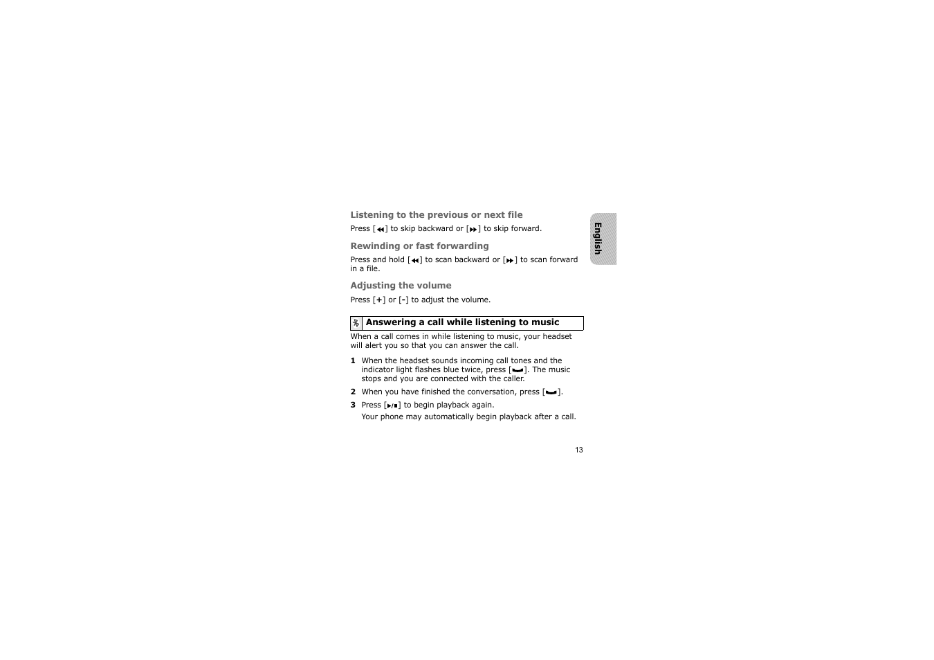Answering a call while listening to music | Samsung A3LSBH600 User Manual | Page 16 / 99