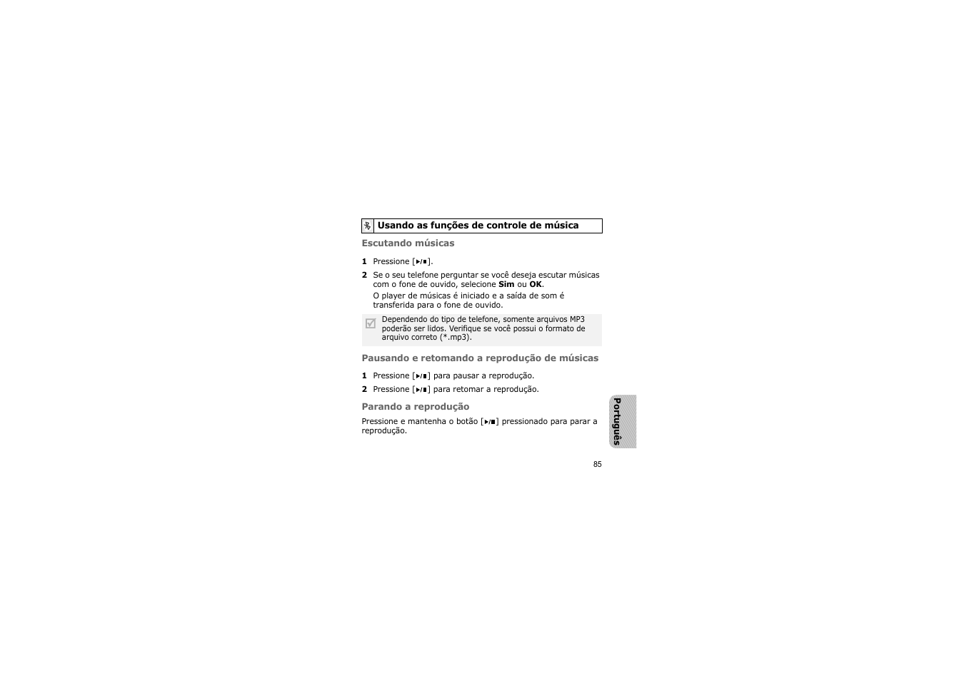 Usando as funções de controle de música | Samsung A3LSBH600 User Manual | Page 88 / 99