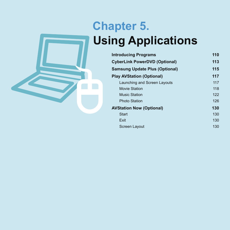 Chapter 5. using applications | Samsung M60 User Manual | Page 110 / 201