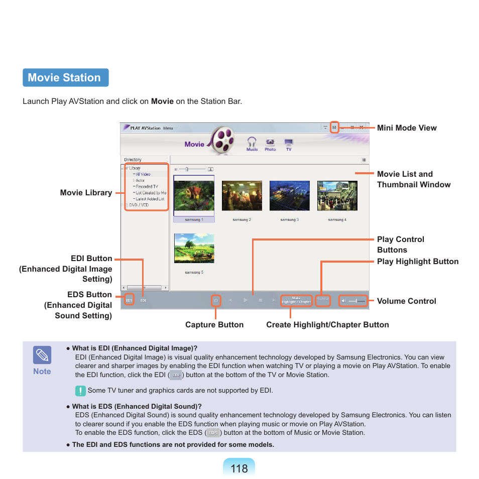 Movie station | Samsung M60 User Manual | Page 119 / 201