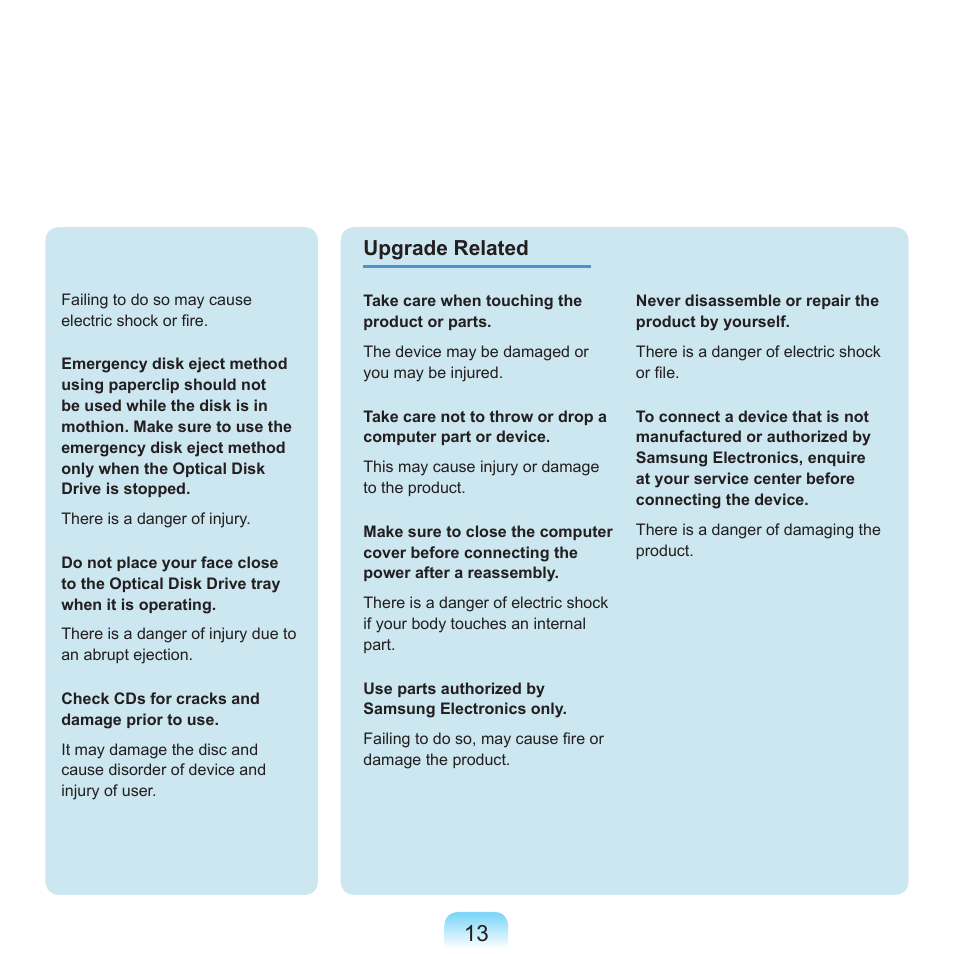Upgrade related | Samsung M60 User Manual | Page 14 / 201
