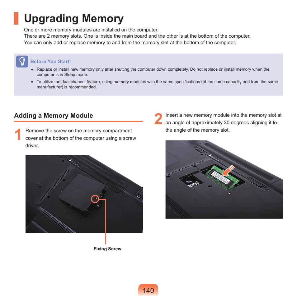 Upgrading memory | Samsung M60 User Manual | Page 141 / 201