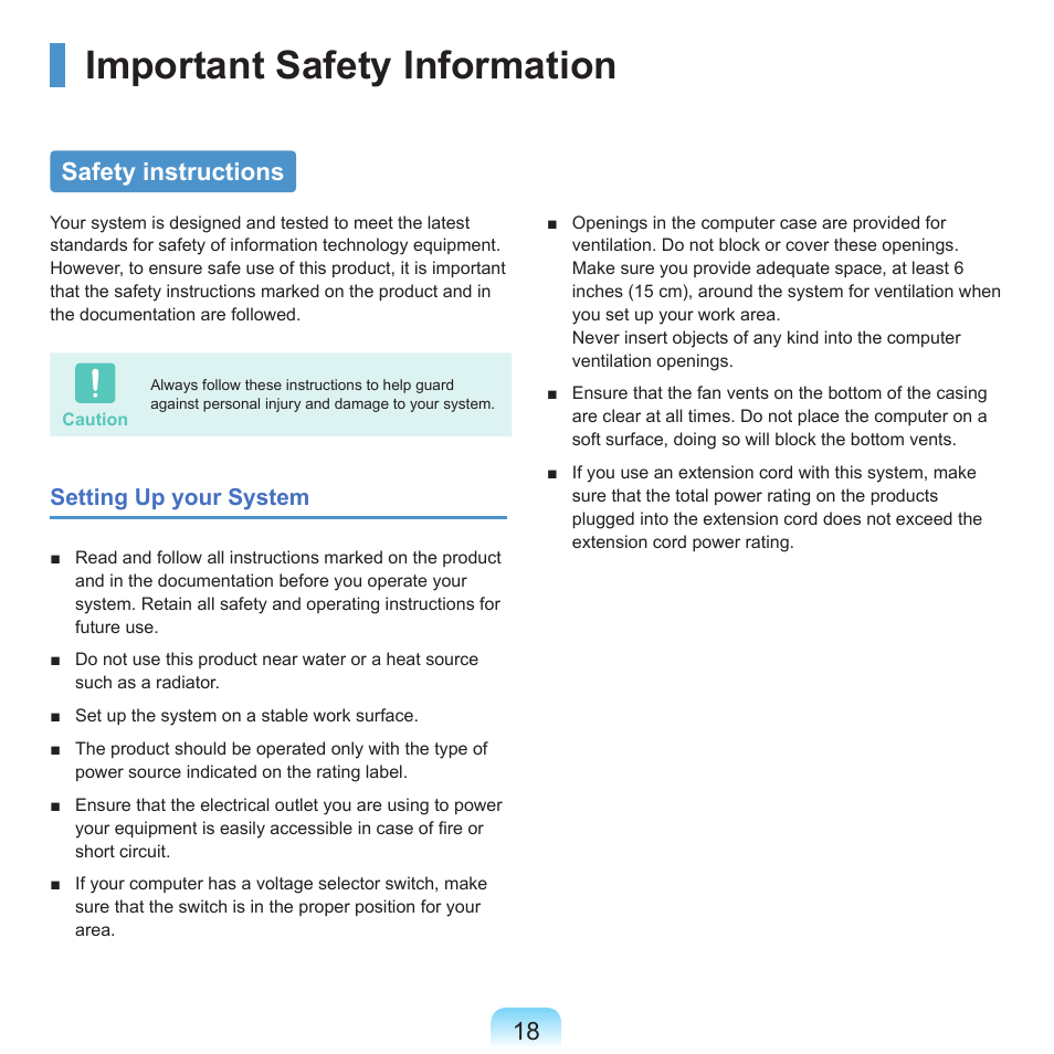 Important safety information, Safety instructions | Samsung M60 User Manual | Page 19 / 201