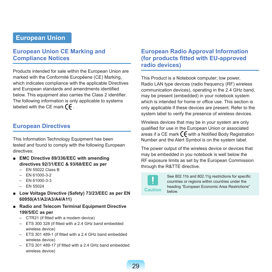 European union, European union ce marking and compliance notices, European directives | Samsung M60 User Manual | Page 30 / 201