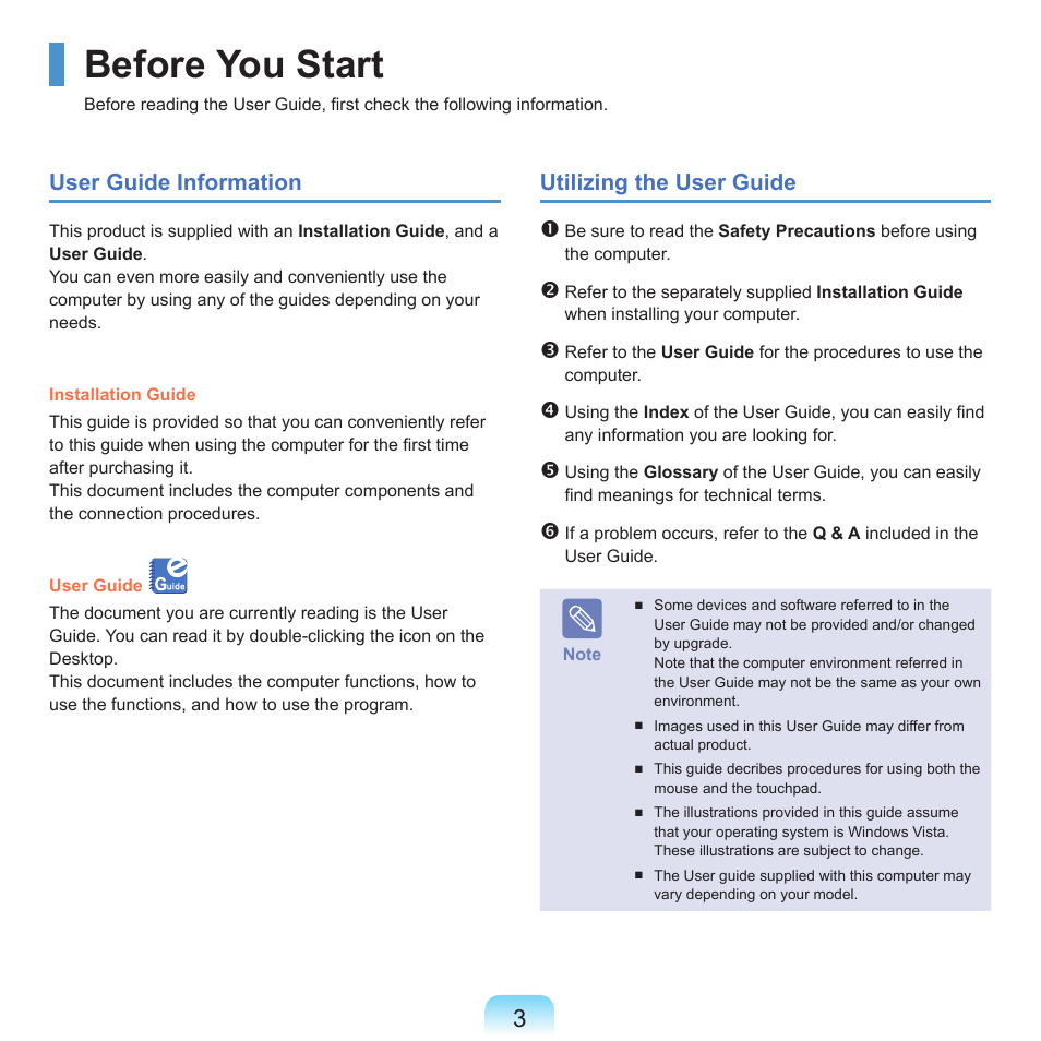 Before you start, User guide information, Utilizing the user guide | Samsung M60 User Manual | Page 4 / 201