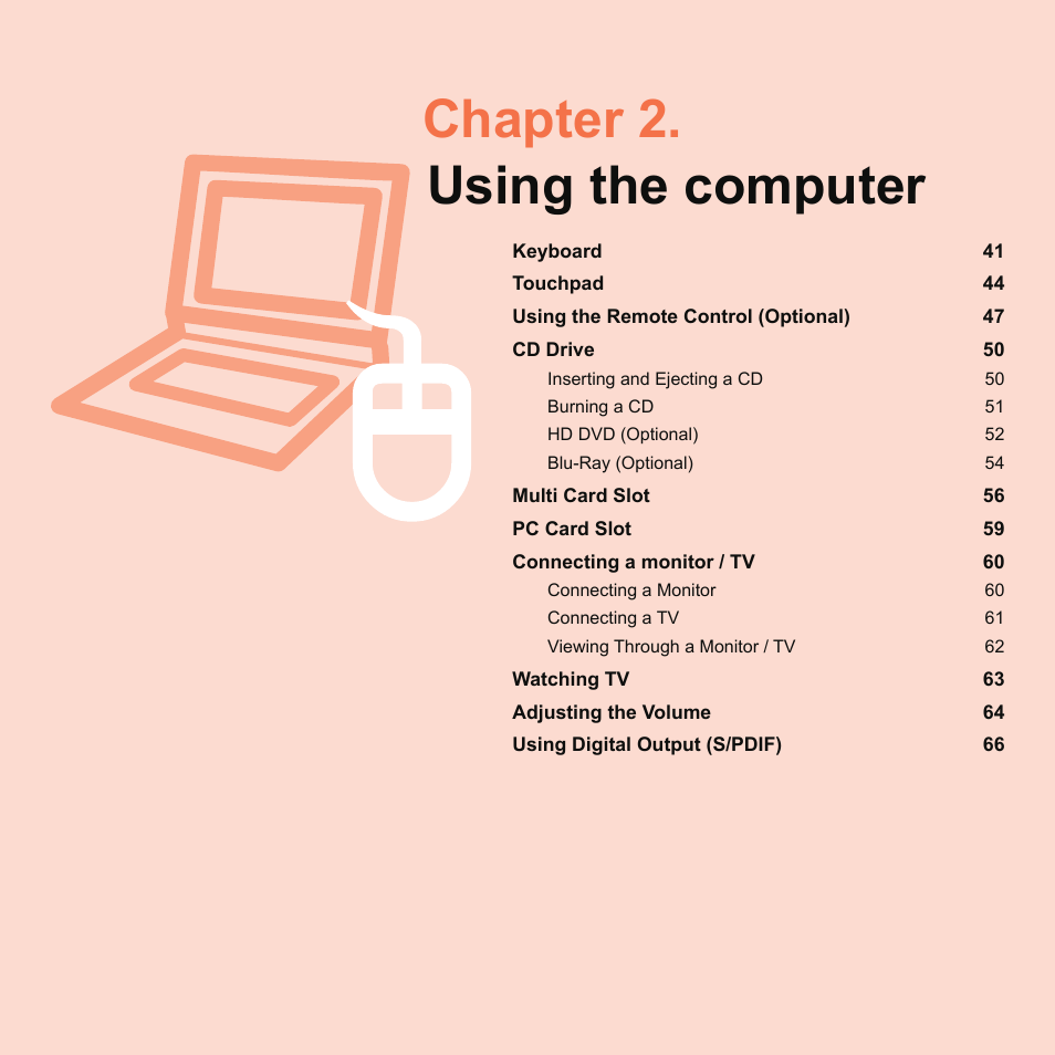 Chapter 2. using the computer | Samsung M60 User Manual | Page 41 / 201