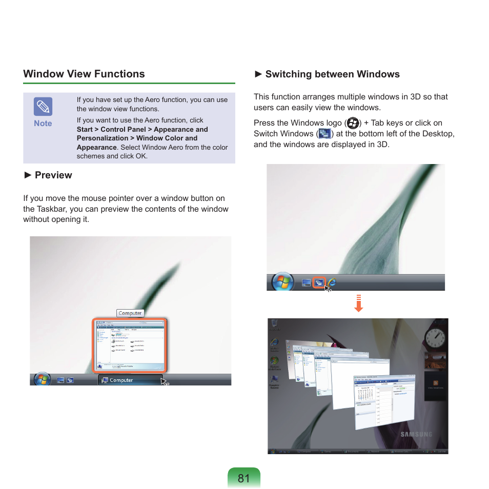 Window view functions | Samsung M60 User Manual | Page 82 / 201