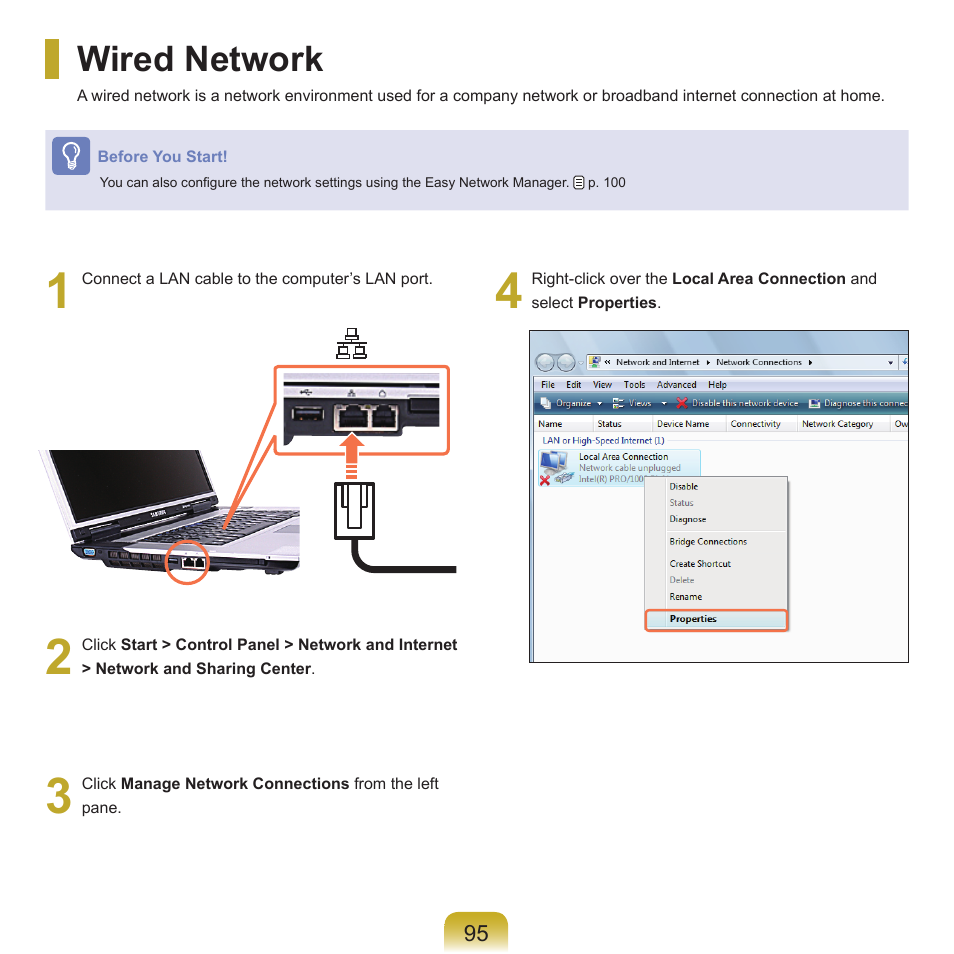 Wired network | Samsung M60 User Manual | Page 96 / 201