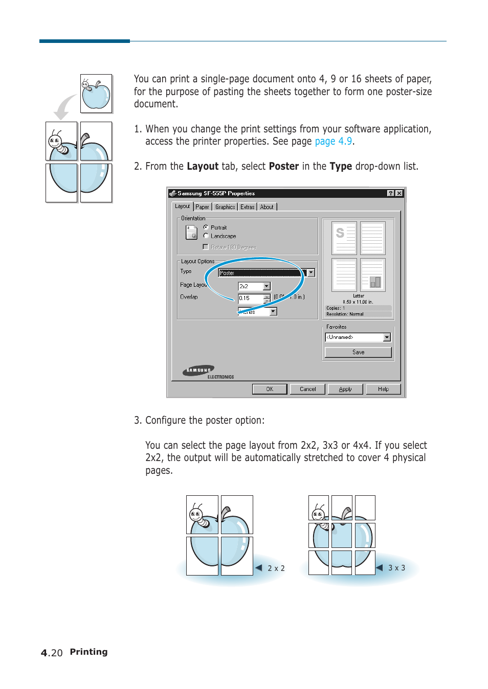 Printing posters | Samsung SF-555P User Manual | Page 113 / 175