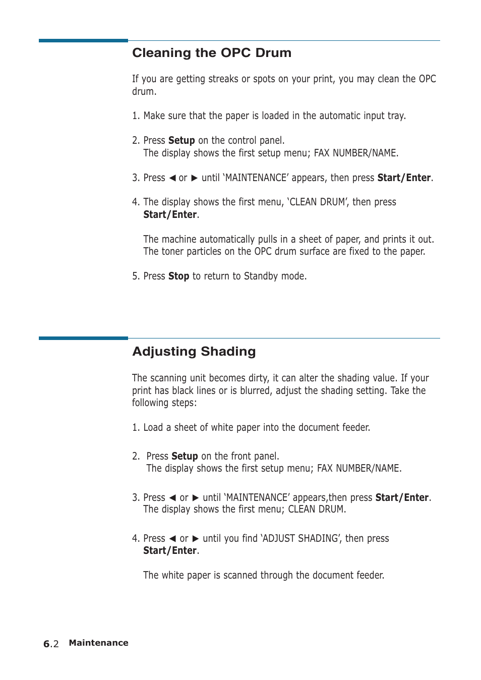 Cleaning the opc drum, Adjusting shading | Samsung SF-555P User Manual | Page 135 / 175