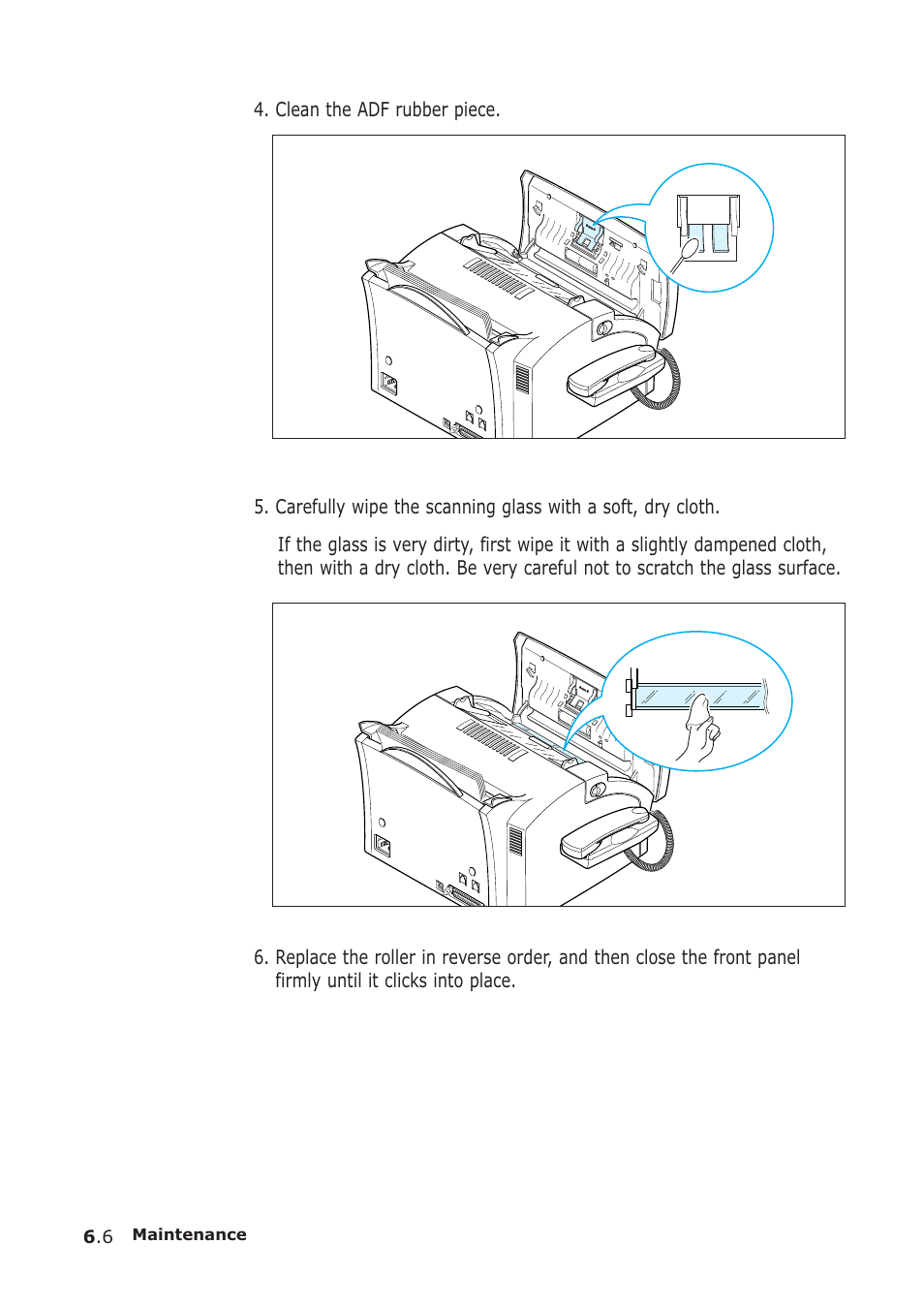 Clean the adf rubber piece, Maintenance | Samsung SF-555P User Manual | Page 139 / 175