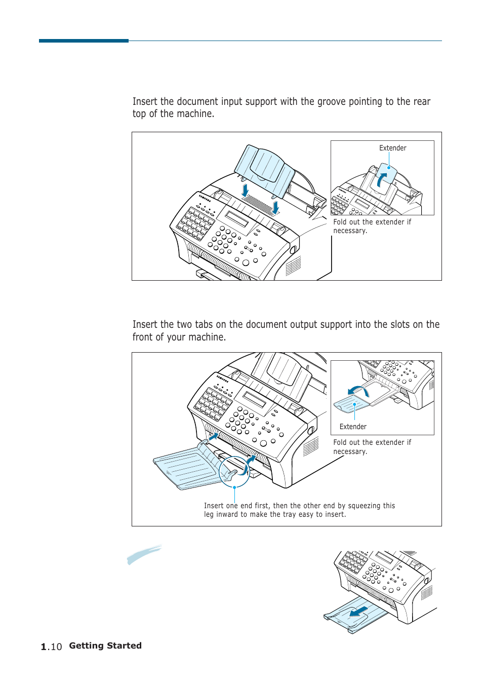 Attaching the supports | Samsung SF-555P User Manual | Page 21 / 175