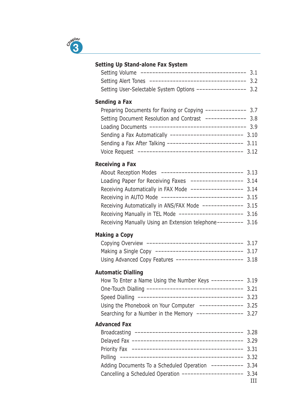 Stand-alone fax 3 | Samsung SF-555P User Manual | Page 4 / 175