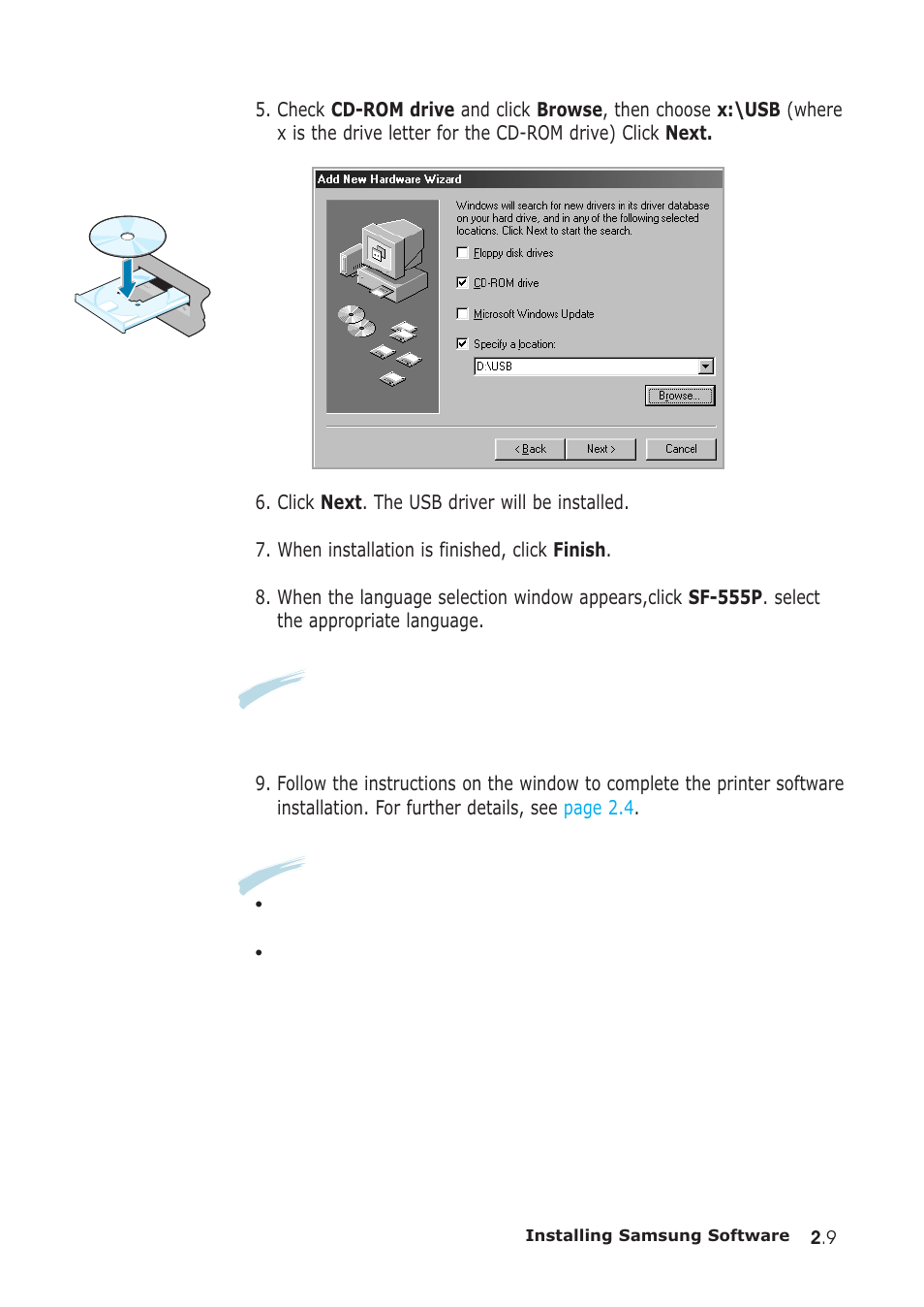 Samsung SF-555P User Manual | Page 44 / 175