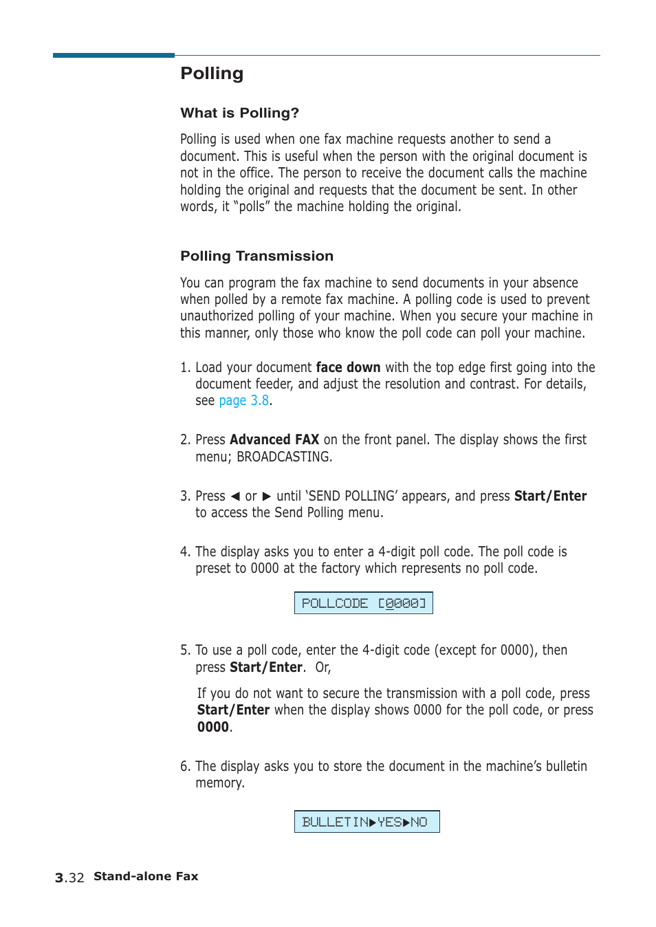 Polling | Samsung SF-555P User Manual | Page 81 / 175