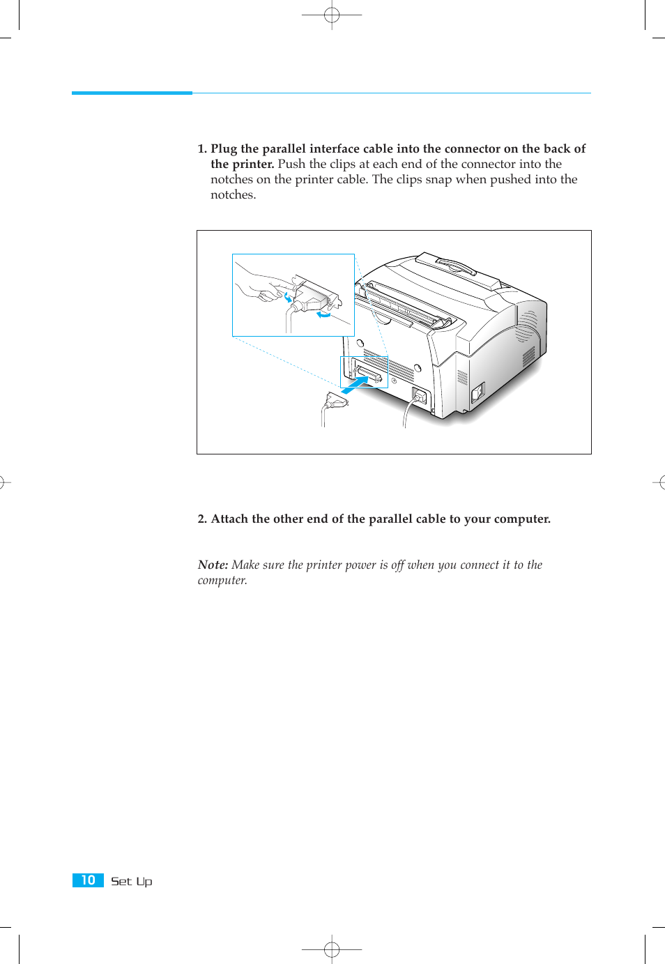 Connecting the printer to your computer | Samsung ML-5000A User Manual | Page 17 / 21