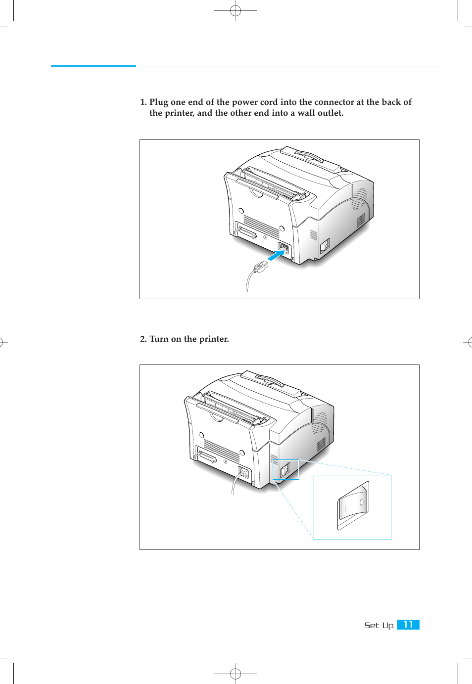 Attaching the power cord | Samsung ML-5000A User Manual | Page 18 / 21