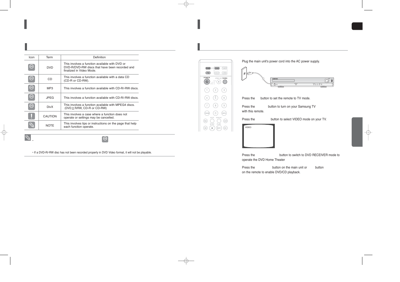 Before reading the user's manual, Before using your home theater | Samsung HT-X20 EN User Manual | Page 11 / 32