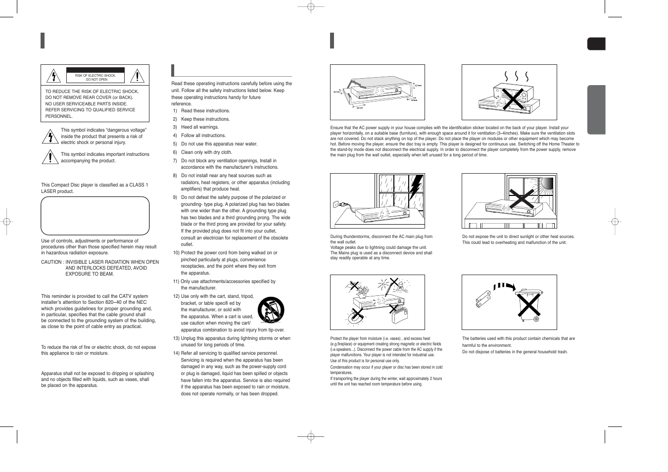 Safety warnings, Precautions, Phones | Samsung HT-X20 EN User Manual | Page 2 / 32