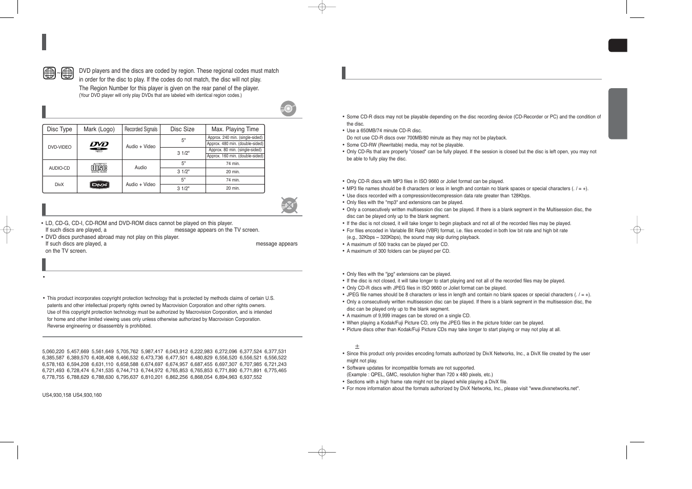 Notes on discs | Samsung HT-X20 EN User Manual | Page 4 / 32