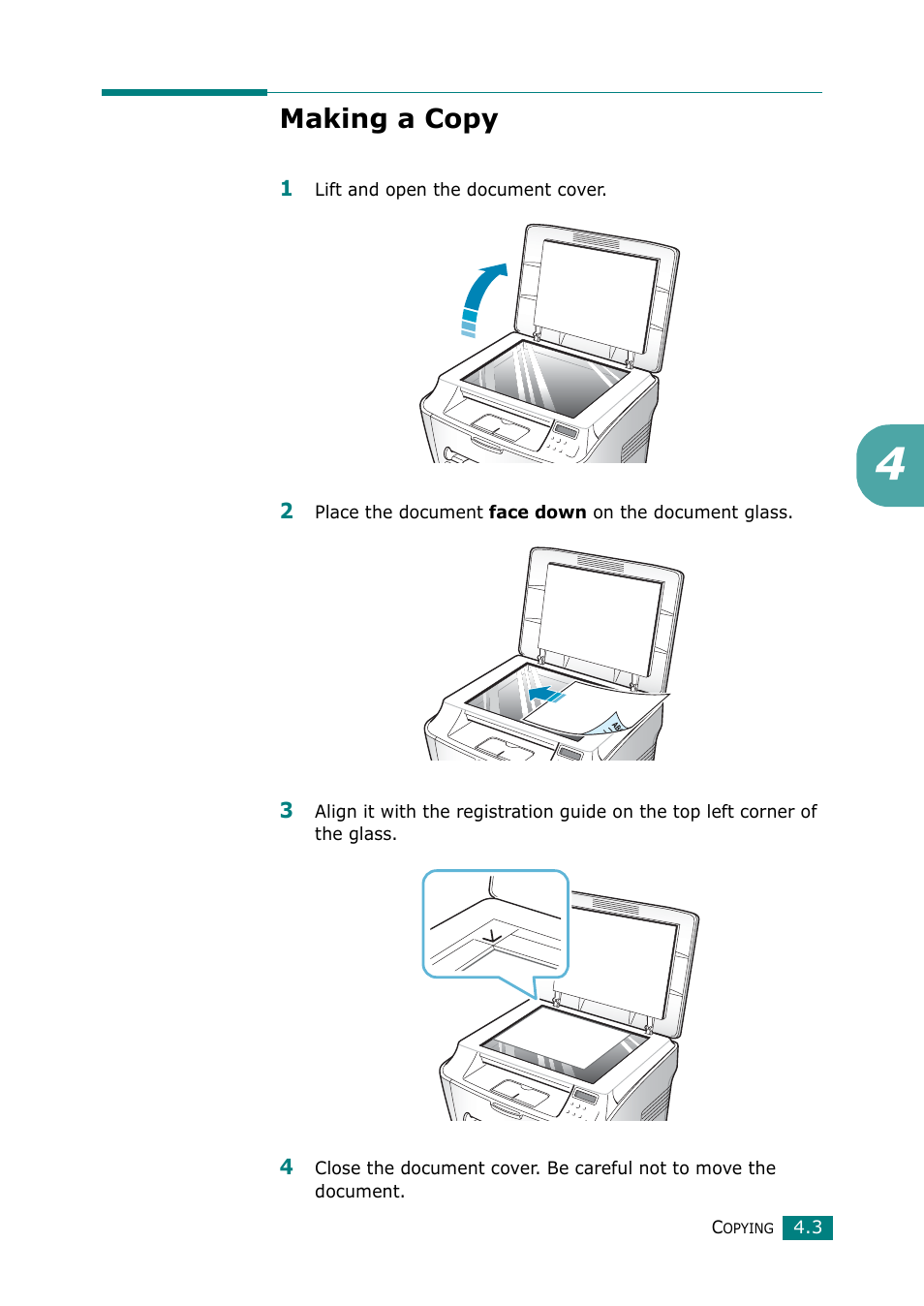 Making a copy | Samsung Laser MFP SCX-4100 User Manual | Page 84 / 169