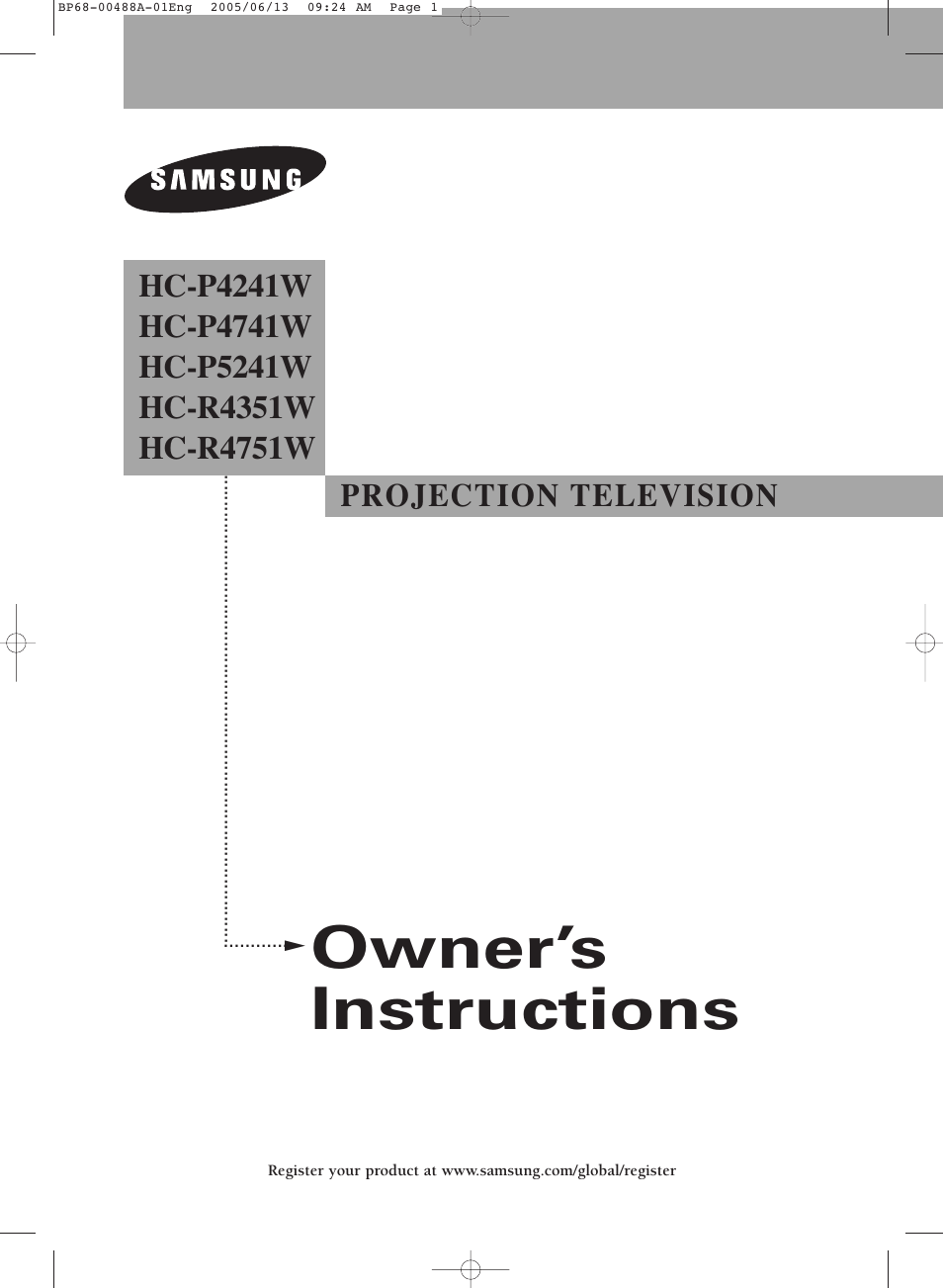 Samsung HC-P5241W User Manual | 64 pages