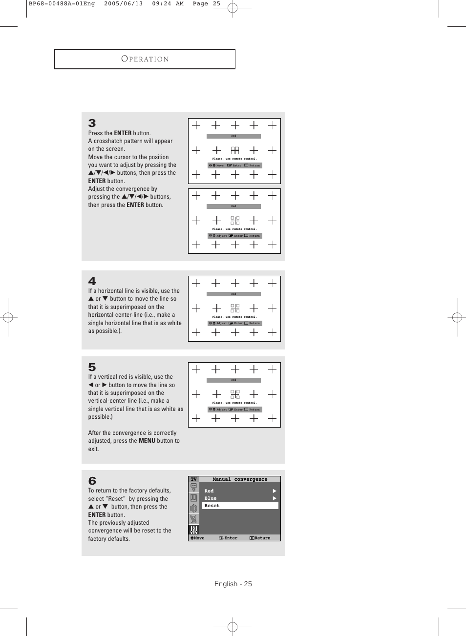 English - 25, P e r at i o n | Samsung HC-P5241W User Manual | Page 25 / 64