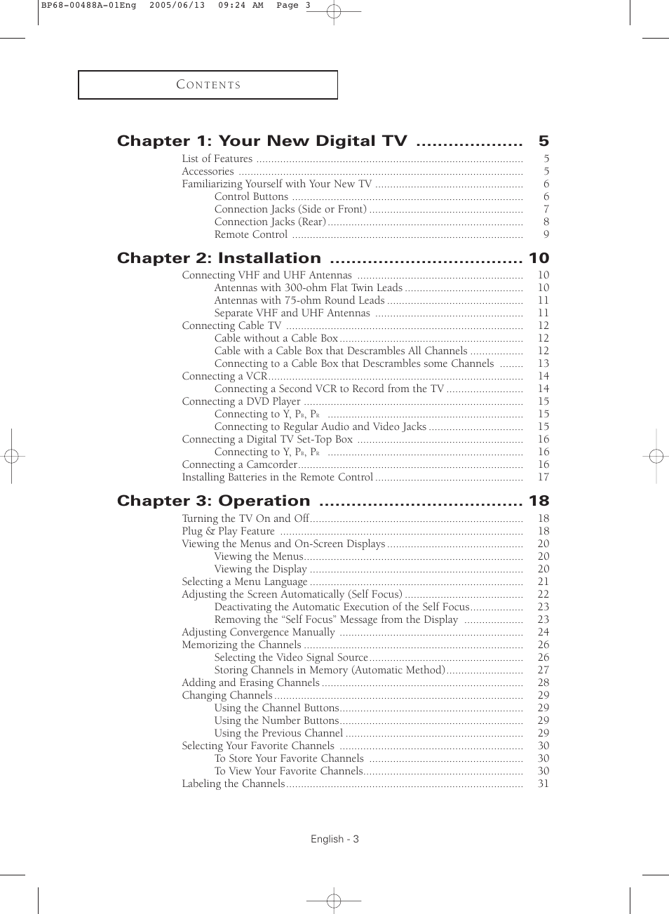 Samsung HC-P5241W User Manual | Page 3 / 64