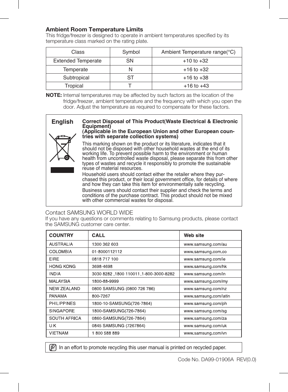 Samsung DA99-01906A User Manual | Page 32 / 32