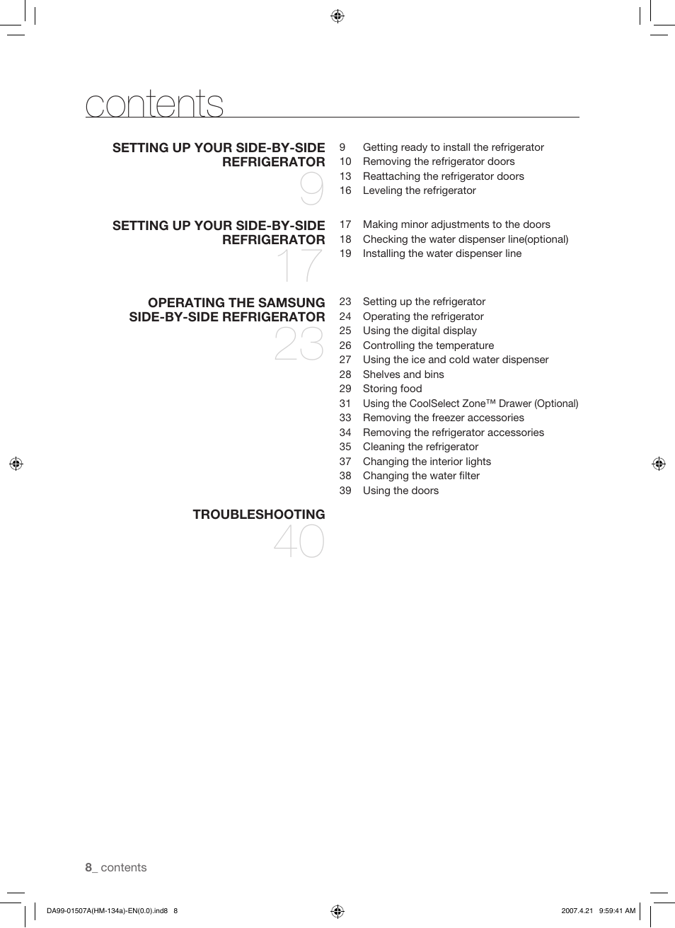 Samsung SRS610HDSS User Manual | Page 8 / 44