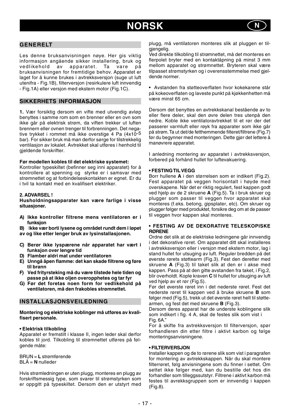 Norsk | Ardo IT90inox User Manual | Page 17 / 28