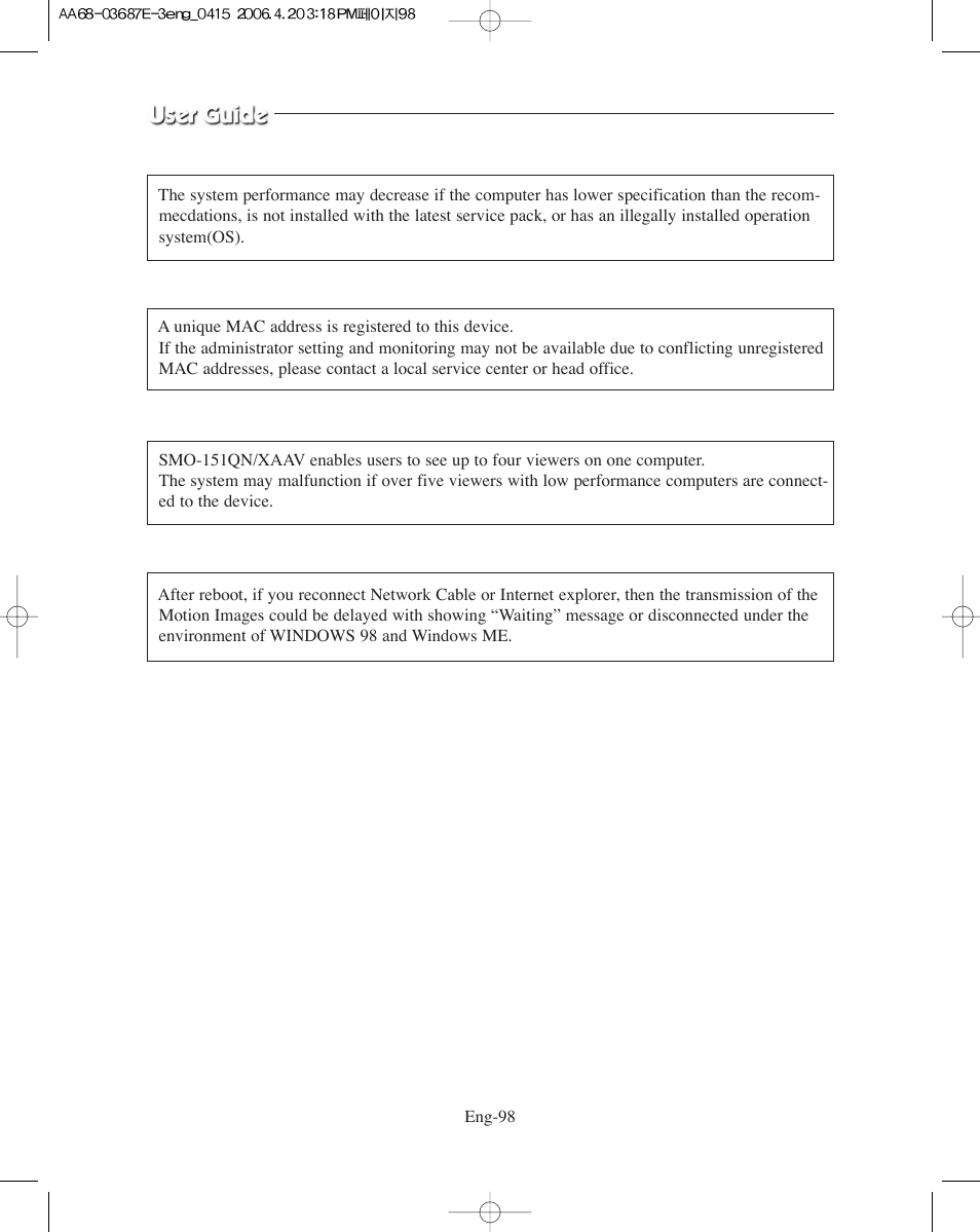 Samsung SMO-XAAV User Manual | Page 98 / 105