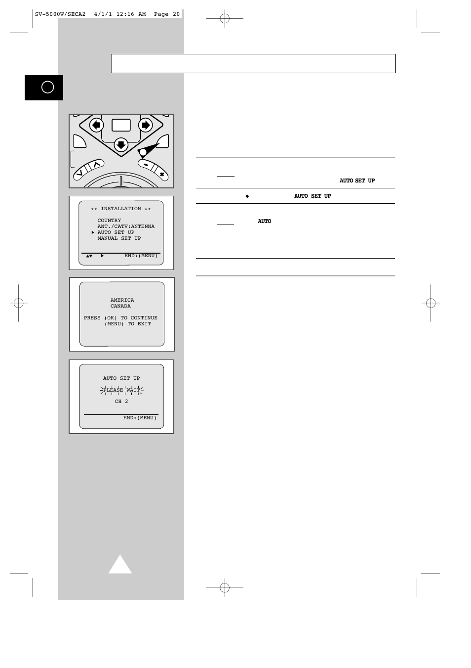 Presetting the stations automatically | Samsung SV-5000 User Manual | Page 24 / 56