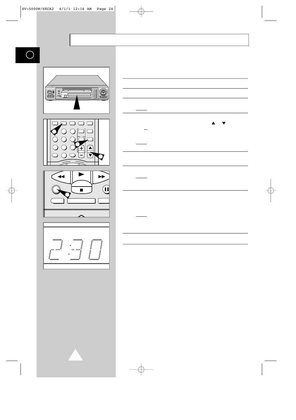 Recording a program with automatic stop, Index dub index dub hi-fi | Samsung SV-5000 User Manual | Page 28 / 56