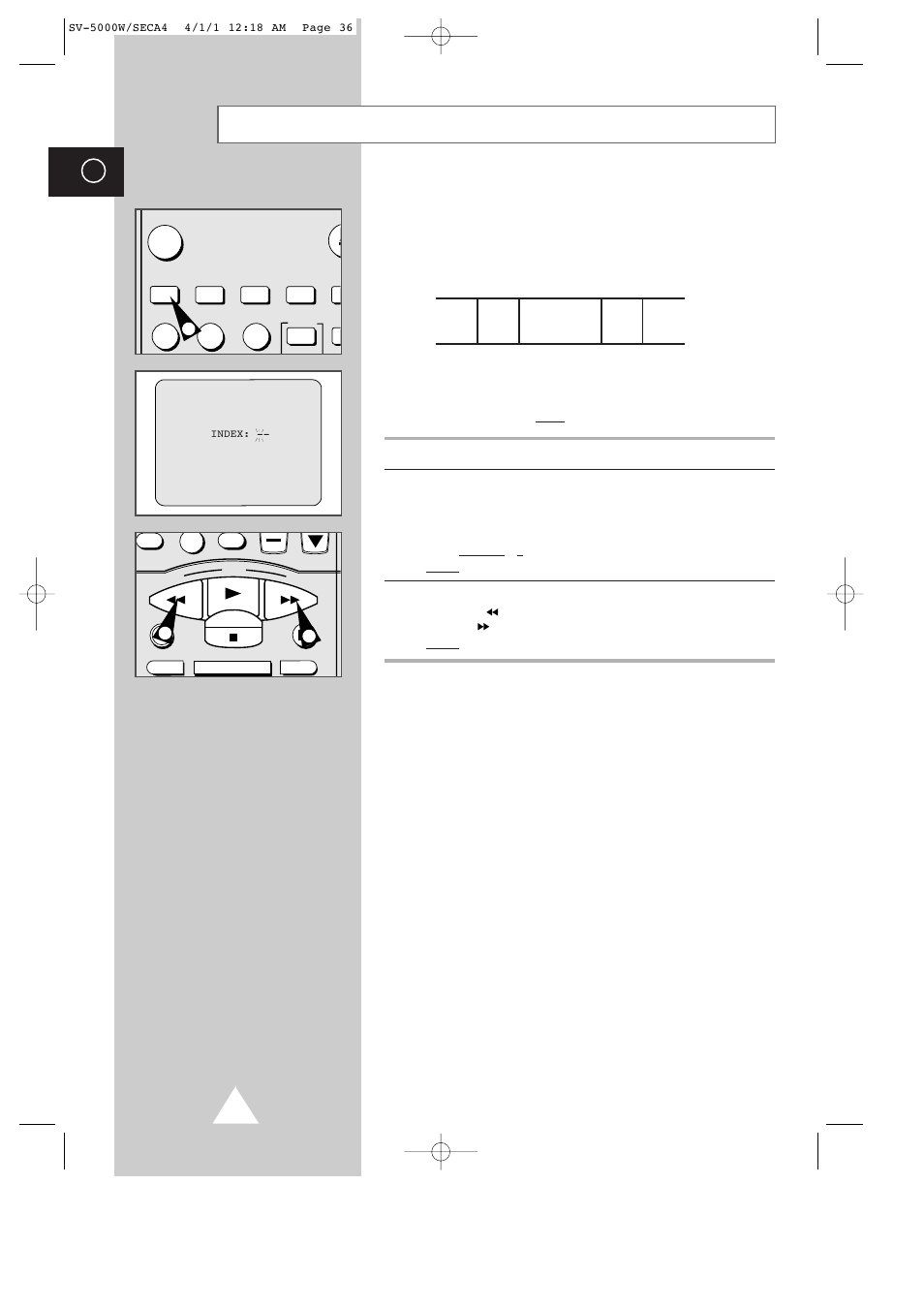 Searching for a specific sequence | Samsung SV-5000 User Manual | Page 40 / 56