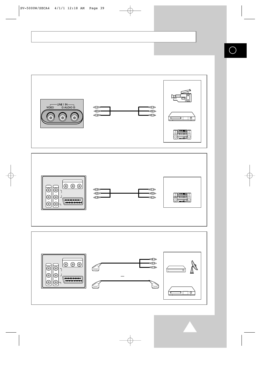 Connecting other equipment to your vcr | Samsung SV-5000 User Manual | Page 43 / 56