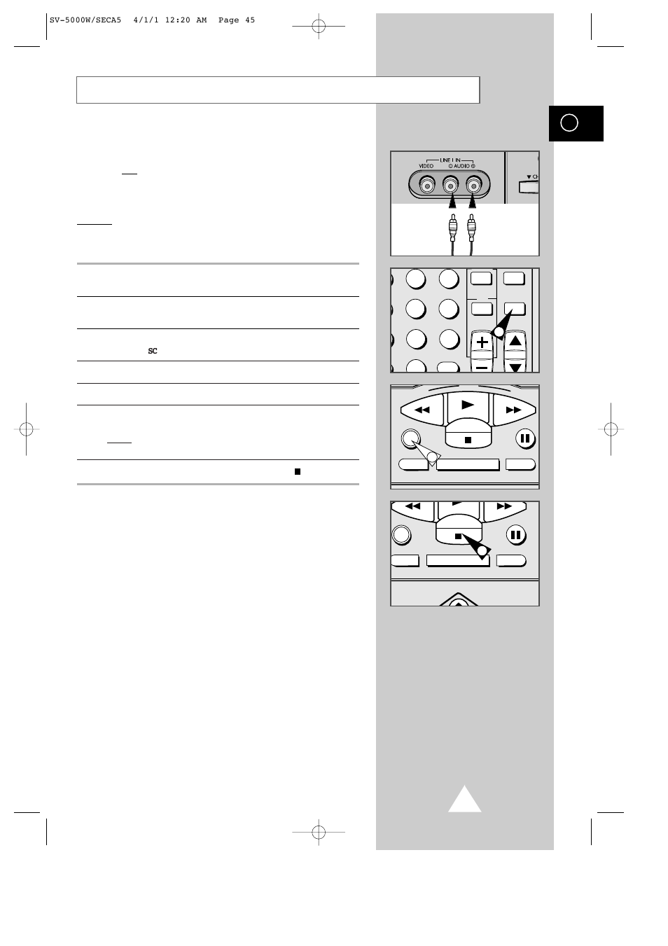 Recording an fm simulcast program | Samsung SV-5000 User Manual | Page 49 / 56