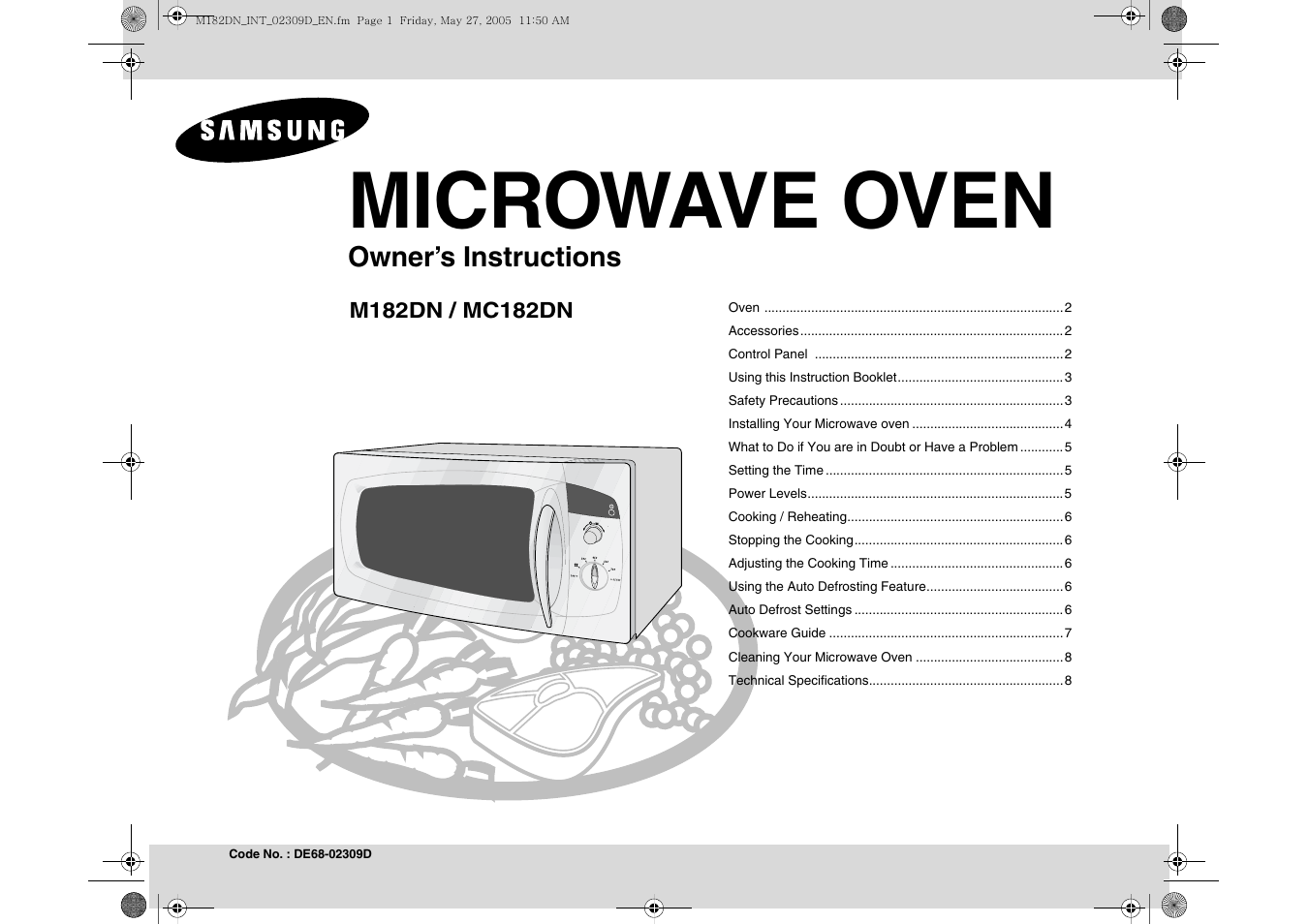 Samsung MC182DN User Manual | 8 pages