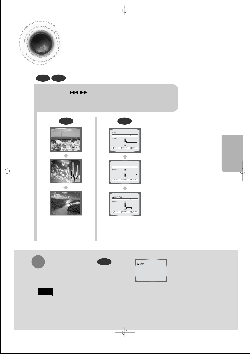 Skipping scenes/songs, Skipping scenes/songs 32, Briefly press | Playing frame by frame, Opera tion | Samsung HT-DS610 User Manual | Page 33 / 78