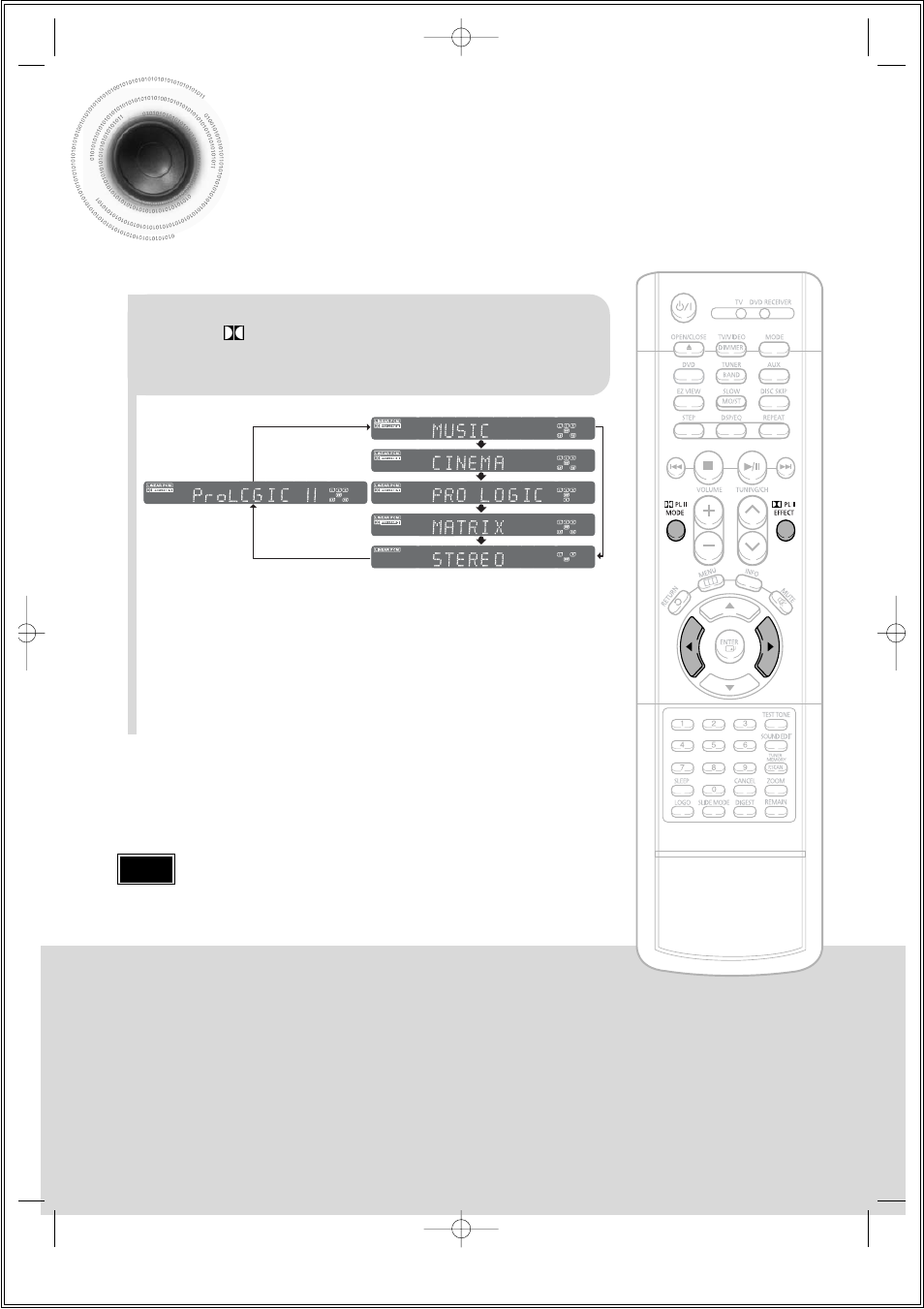 Dolby pro logic ii mode, 63 dolby pro logic ii mode | Samsung HT-DS610 User Manual | Page 64 / 78