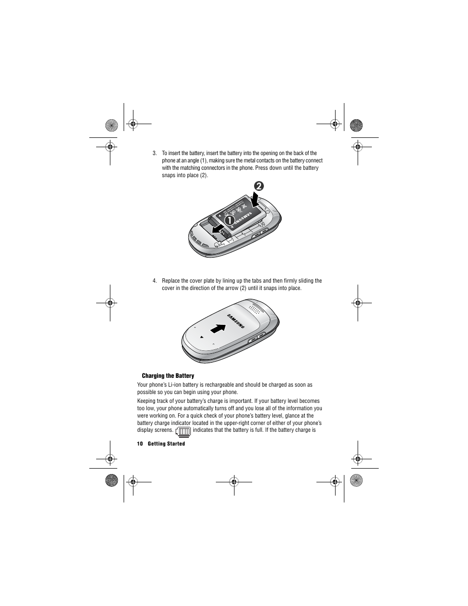 Charging the battery | Samsung 12172009 User Manual | Page 17 / 117