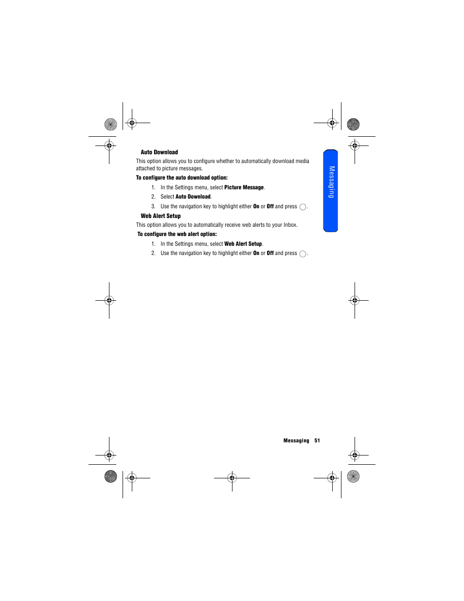 Auto download, Web alert setup | Samsung 12172009 User Manual | Page 58 / 117