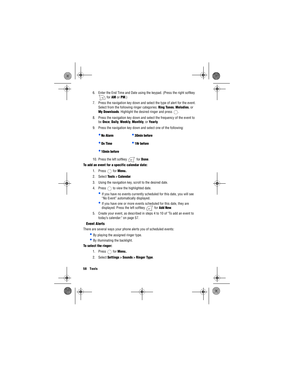 Event alerts | Samsung 12172009 User Manual | Page 65 / 117