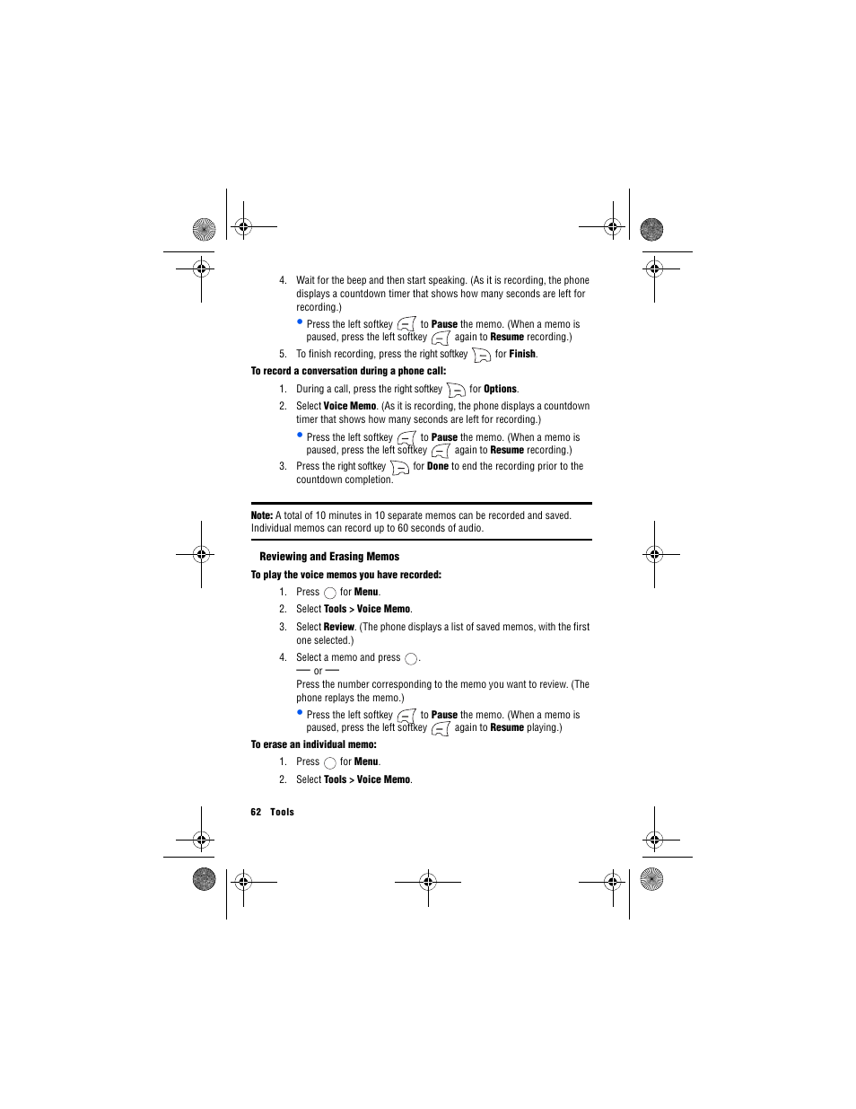 Reviewing and erasing memos | Samsung 12172009 User Manual | Page 69 / 117