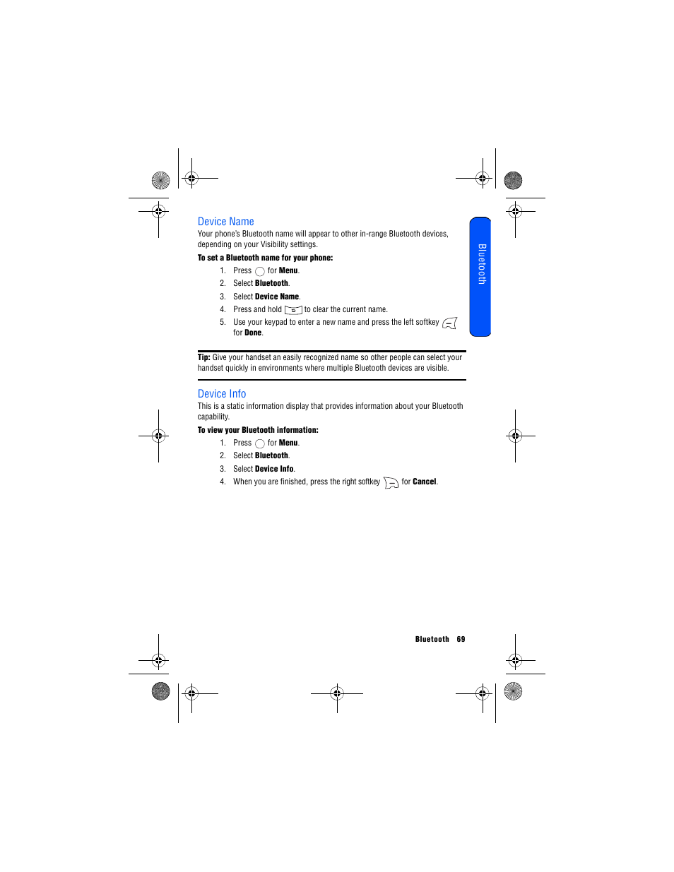 Device name, Device info, Device name device info | Samsung 12172009 User Manual | Page 76 / 117