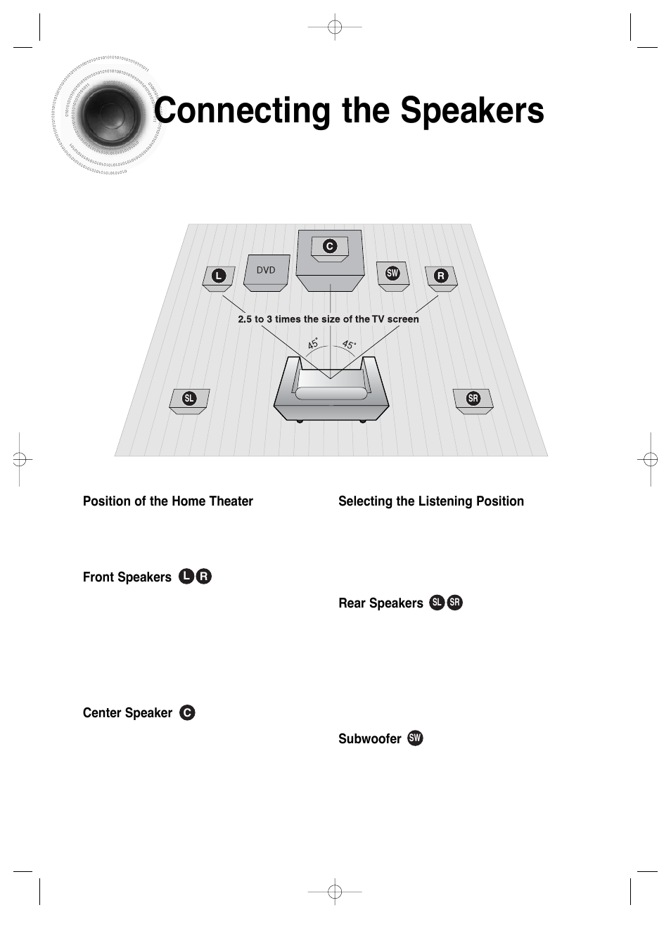 Connecting the speakers | Samsung AH68-01720S User Manual | Page 17 / 89