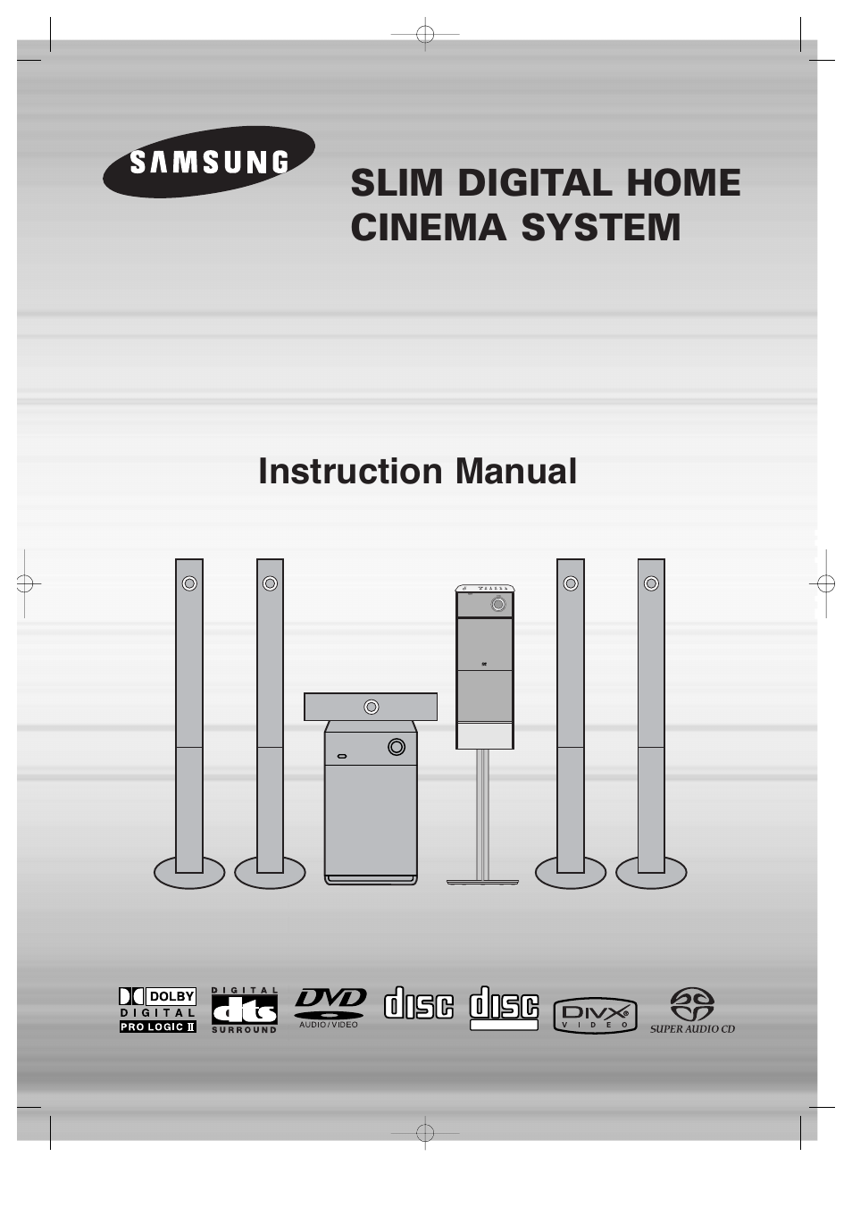 Slim digital home cinema system, Instruction manual, Ht-p1200 | Samsung AH68-01720S User Manual | Page 2 / 89