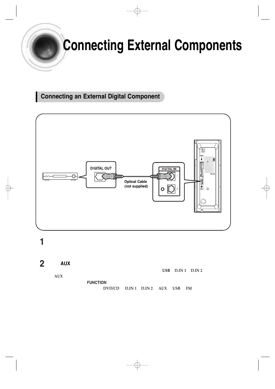 Connecting external components 21 | Samsung AH68-01720S User Manual | Page 23 / 89