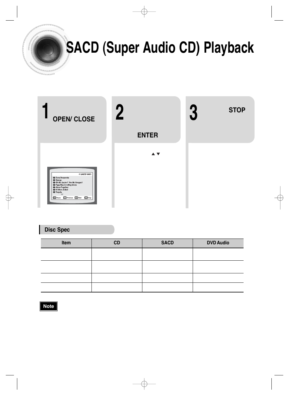 Sacd (super audio cd) playback | Samsung AH68-01720S User Manual | Page 31 / 89