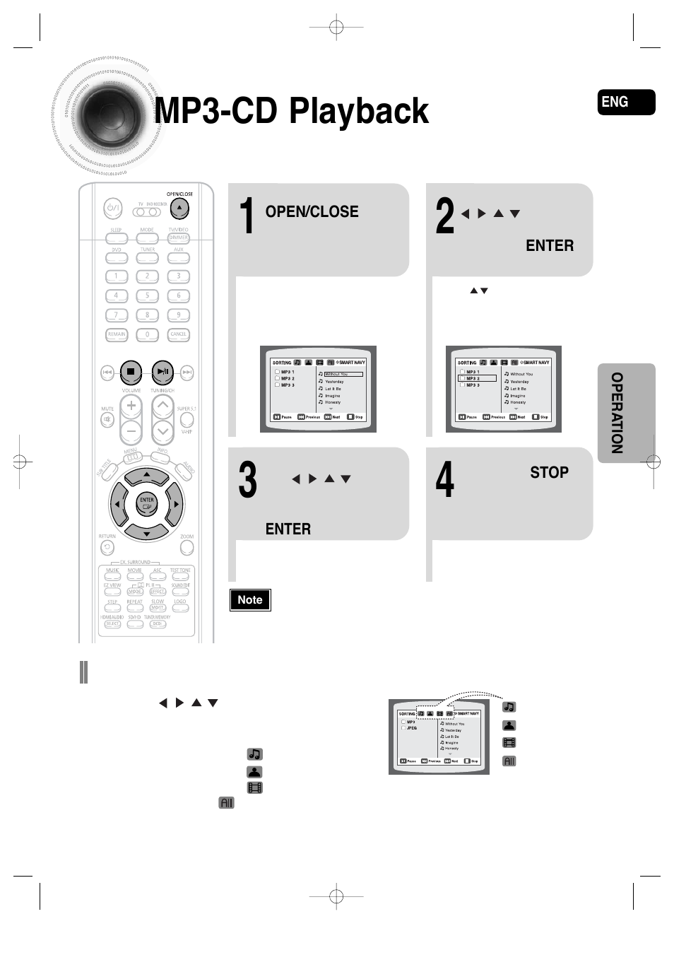 Mp3-cd playback | Samsung AH68-01720S User Manual | Page 32 / 89